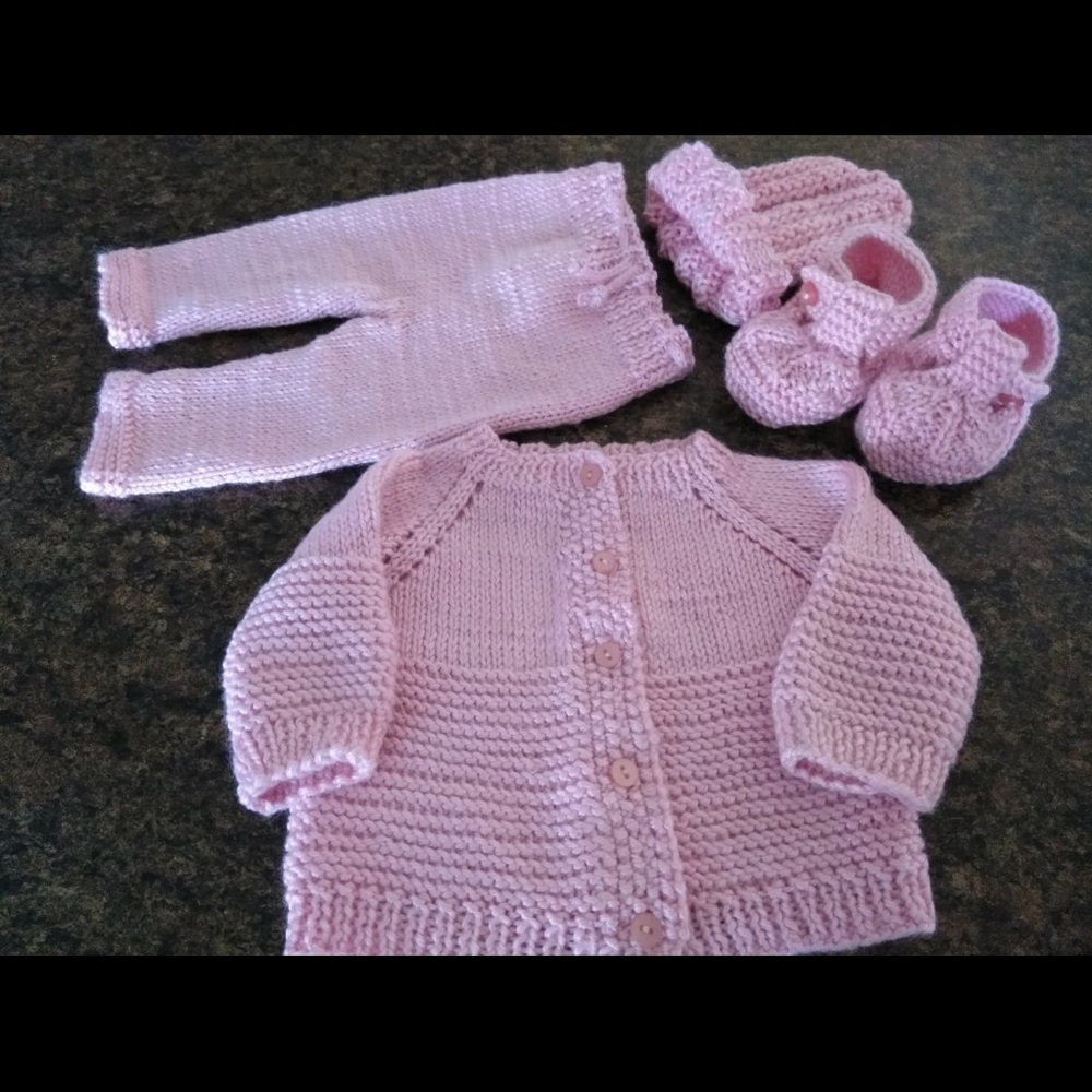 Hand Made Knitted New Born Outfit